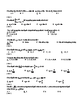 Trắc nghiệm Giới hạn dãy số